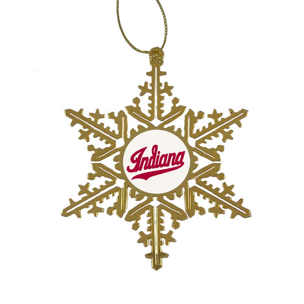 Indiana University Indiana Script Snowflake Ornament IUOR2402 IMC-Retail 